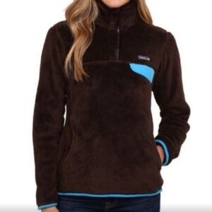 Patagonia Chocolate Fleece with Teal Highlights